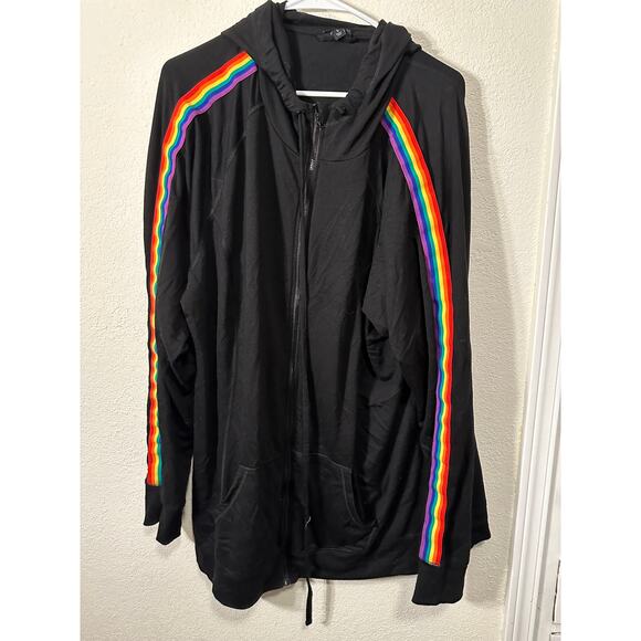 Torrid Rainbow Sleeve Slim Fit w/ Thumb Holes Zip Up Hoodie Size 5 - Picture 1 of 3